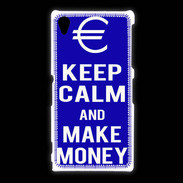Coque Sony Xpéria Z1 Keep Calm Make money Bleu