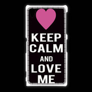 Coque Sony Xpéria Z1 Keep Calm Love Noir
