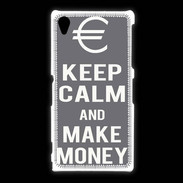 Coque Sony Xpéria Z1 Keep Calm Make money Gris