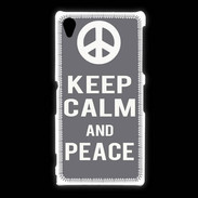 Coque Sony Xpéria Z1 Keep Calm Peace Gris