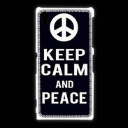 Coque Sony Xpéria Z1 Keep Calm Peace Noir
