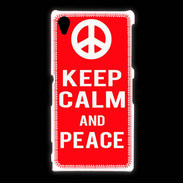 Coque Sony Xpéria Z1 Keep Calm Peace Rouge