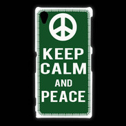 Coque Sony Xpéria Z1 Keep Calm Peace Vert