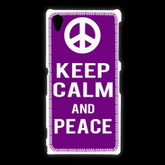 Coque Sony Xpéria Z1 Keep Calm Peace Violet