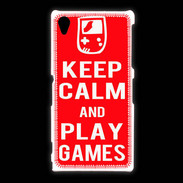 Coque Sony Xpéria Z1 Keep Calm Play games Rouge