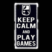 Coque Sony Xpéria Z1 Keep Calm Play games Noir