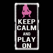 Coque Sony Xpéria Z1 Keep Calm Play on Noir