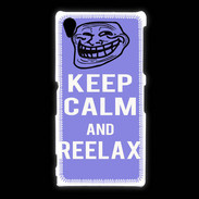 Coque Sony Xpéria Z1 Keep Calm Reelax Bleu