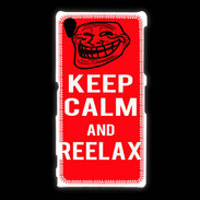 Coque Sony Xpéria Z1 Keep Calm Reelax Rouge