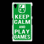 Coque Sony Xpéria Z1 Keep Calm Play games Vert