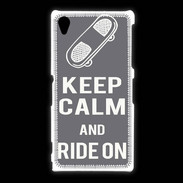 Coque Sony Xpéria Z1 Keep Calm Ride on Gris