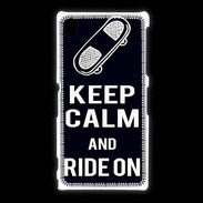 Coque Sony Xpéria Z1 Keep Calm Ride on Noir