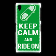 Coque Sony Xpéria Z1 Keep Calm Ride on Vert