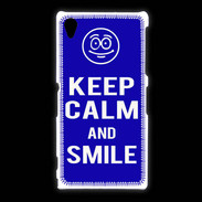 Coque Sony Xpéria Z1 Keep Calm Smile Bleu