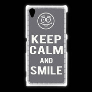 Coque Sony Xpéria Z1 Keep Calm Smile Gris