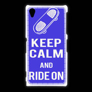 Coque Sony Xpéria Z1 Keep Calm Ride on Bleu