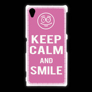 Coque Sony Xpéria Z1 Keep Calm Smile Rose