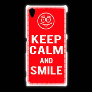 Coque Sony Xpéria Z1 Keep Calm Smile Rouge