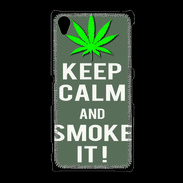 Coque Sony Xpéria Z1 Keep Calm Smoke it Gris