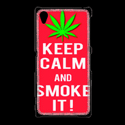 Coque Sony Xpéria Z1 Keep Calm Smoke Rouge