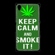 Coque Sony Xpéria Z1 Keep Calm Smoke it Kaki