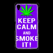 Coque Sony Xpéria Z1 Keep Calm Smoke it Violet