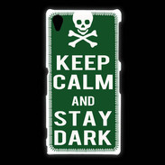 Coque Sony Xpéria Z1 Keep Calm Stay dark Vert