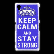 Coque Sony Xpéria Z1 Keep Calm Stay strong Bleu