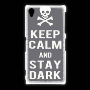 Coque Sony Xpéria Z1 Keep Calm Stay dark Gris