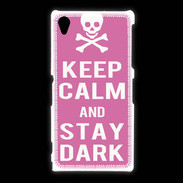 Coque Sony Xpéria Z1 Keep Calm Stay dark Rose