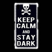 Coque Sony Xpéria Z1 Keep Calm Stay dark Noir