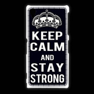 Coque Sony Xpéria Z1 Keep Calm Stay strong Noir