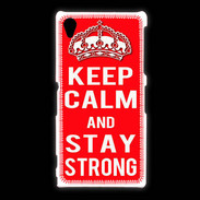 Coque Sony Xpéria Z1 Keep Calm Stay Strong Rouge