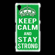 Coque Sony Xpéria Z1 Keep Calm Stay strong Vert