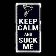 Coque Sony Xpéria Z1 Keep Calm Suck me Noir