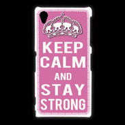 Coque Sony Xpéria Z1 Keep Calm Stay strong Rose
