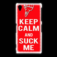 Coque Sony Xpéria Z1 Keep Calm Suck me Rouge