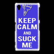 Coque Sony Xpéria Z1 Keep Calm Suck me Bleu