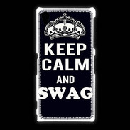 Coque Sony Xpéria Z1 Keep Calm Swag Noir
