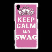 Coque Sony Xpéria Z1 Keep Calm Swag Rose
