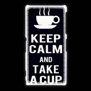 Coque Sony Xpéria Z1 Keep Calm Take a cup Noir
