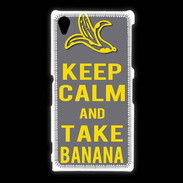 Coque Sony Xpéria Z1 Keep Calm Take Banana Gris