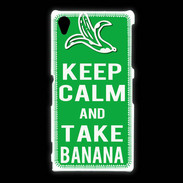 Coque Sony Xpéria Z1 Keep Calm Take Banana Vert