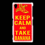 Coque Sony Xpéria Z1 Keep Calm Take Banana Rouge