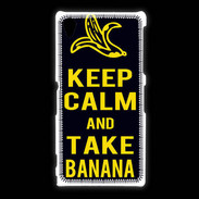 Coque Sony Xpéria Z1 Keep Calm Take Banana Noir