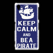 Coque Sony Xpéria Z1 Keep Calm Be a Pirate Bleu