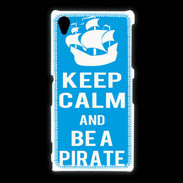 Coque Sony Xpéria Z1 Keep Calm Be a Pirate Cyan