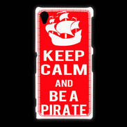 Coque Sony Xpéria Z1 Keep Calm Be a Pirate Rouge