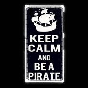 Coque Sony Xpéria Z1 Keep Calm Be a Pirate Noir