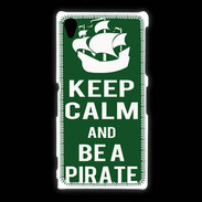 Coque Sony Xpéria Z1 Keep Calm Be a Pirate Vert